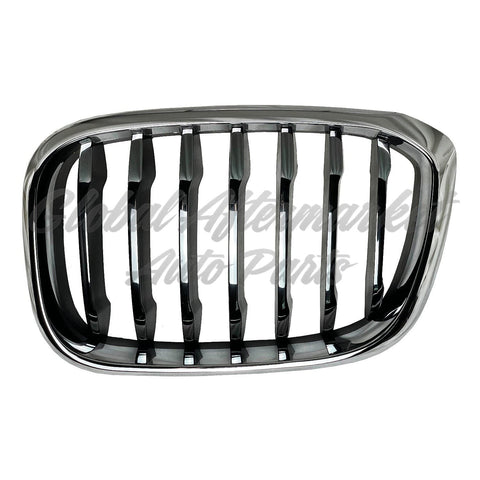 GRILLE LH CHROME FRAME W/BLACK SLATS/CHROME FR EDGE W/O M-PKG
