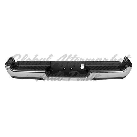 BUMPER RR ASSY CHROME FINISH W/ PAD/ EXTENSIONS / BOTH MOUNT BRACKETS / SINGLE EXHAUST W/ADVANCE PARK/SENSOR EXCLUDE REBEL/TRX