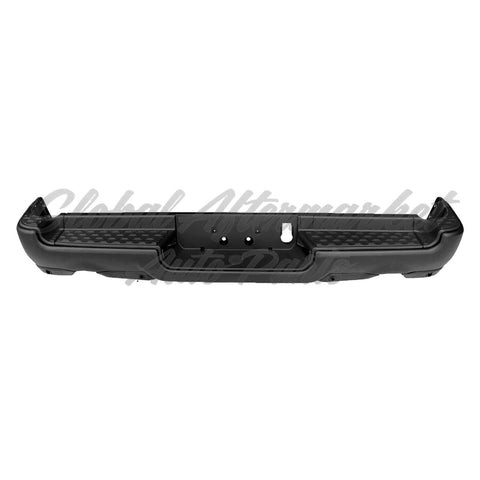 BUMPER RR ASSY BLACK POWDER COAT DUAL EXHAUST W/ PAD/EXTRENSIONS/BOTH MOUNT BRACKETS W/ADVANCE PARK SENSOR/ PARK ASSIST SENSOR REBEL/ TRX