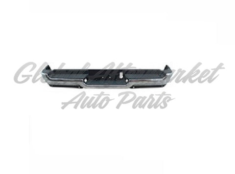 BUMPER RR ASSY CHROME FINISH SINGLE EXHAUST W/ PAD/EXTENSIONS/ BOTH MOUNT BRACKET W/SENSOR W/O ADVANCED PARK EXCLUDE REBEL/TRX