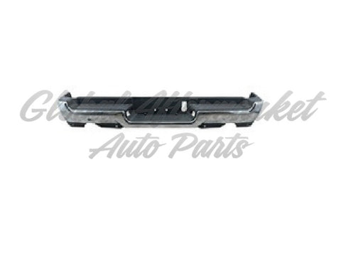 BUMPER RR ASSY CHROME FINISH DUAL EXHAUST W/ PAD/EXTENSIONS/BOTH MOUNT BRACKETS W/ADVANCE PARK/SENSOR EXCLUDE REBEL/TRX