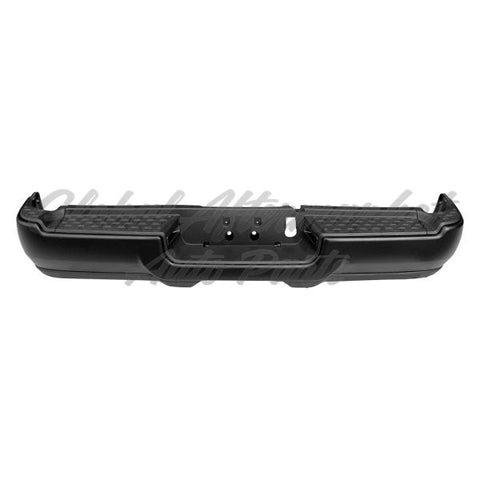 BUMPER RR ASSY BLACK FINISH W/ TOP PAD / EXTENSIONS / TOP PAD / BOTH BRACKETS / LICENSE LAMPS W/O RR VALANCE LAMPS W/O PARK POWER WAGON ONLY