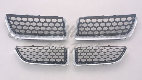 GRILLE MATTE-BLACK W/CHROME MLDG 4 PCS DESIGN