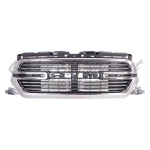 GRILLE CHROME SURROUND W/CHROME BILLETS W/CAMERA LARAMIE MODEL