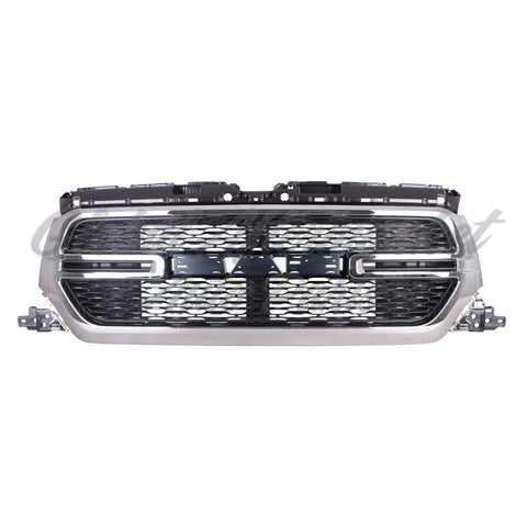 GRILLE FR CHROME SURROUND W/O CAMERA W/ BLACK PERFORATED WAVE INSERT TRADESMAN MODELS