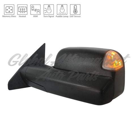 DOOR MIRROR LH POWER HTD TEXTURED W/BLIND SPOT/MEMORY/PUDDLE LAMP/SIGNAL/SENSOR