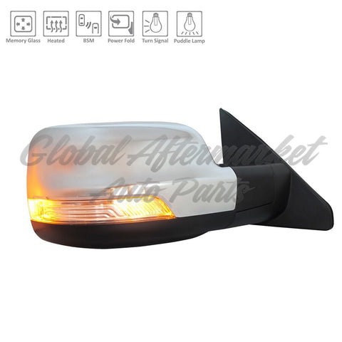 DOOR MIRROR RH POWER HTD CHROME W/BLIND SPOT/POWER FOLD/MEMORY/PUDDLE LAMP/SIGNAL