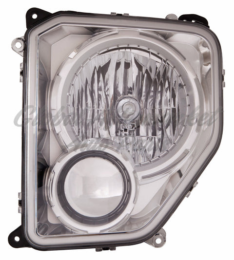 HEAD LAMP LH CHROME BEZEL W/O FOG LAMP ROUND BULB SHIELD HQ
