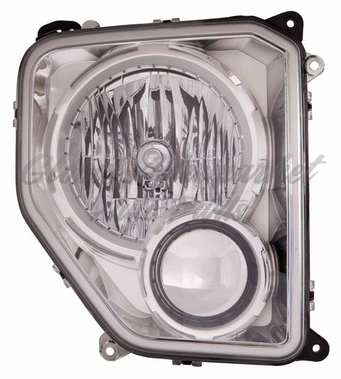 HEAD LAMP RH CHROME BEZEL W/O FOG LAMP ROUND BULB SHIELD HQ