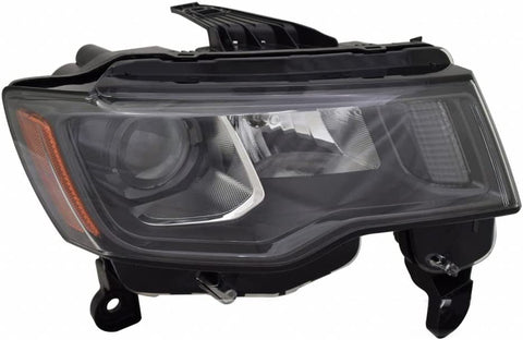 HEAD LAMP RH HALOGEN W/BLACK BEZEL