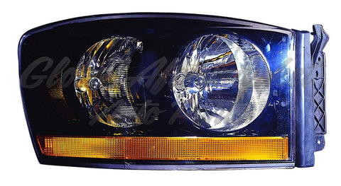 HEAD LAMP RH W/BLACK BEZEL HQ