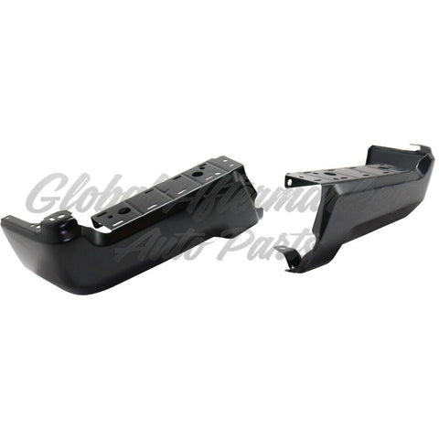 BUMPER FACE BAR RR LH/RH (SET) BLACK STEEL W/O SENSOR HOLES
