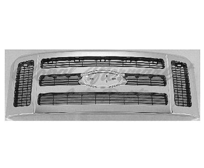 GRILLE MATTE-DK GRAY W/CHROME FRAME XLT/LARIAT MODEL