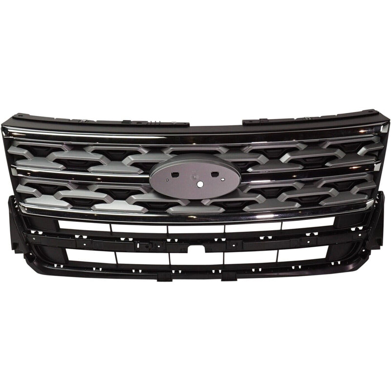 GRILLE FR SILVER GRAY W/CHROME MOLDING