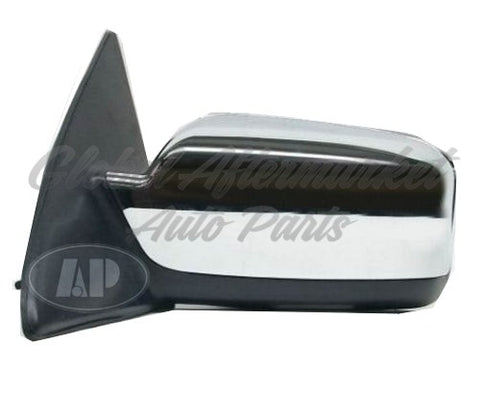 DOOR MIRROR LH POWER HTD CHROME W/PUDDLE LAMP W/O BLIND SPOT