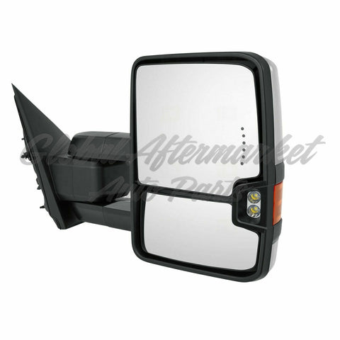 DOOR MIRROR RH POWER HTD TOW TYPE W/SIDE MARKER/IN-GLASS TURN SIGNAL/CARGO SPOTLIGHT