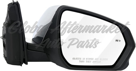 DOOR MIRROR RH POWER HTD CHROME W/BLIND SPOT/SIGNAL