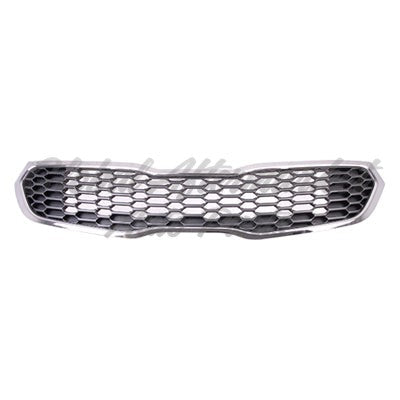 GRILLE PAINTED DARK SILVER W/CHROME MOULDING FOR EX