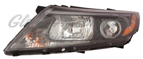 HEAD LAMP LH HALOGEN BLACK BEZEL W/O LED USA BUILT EX/LX