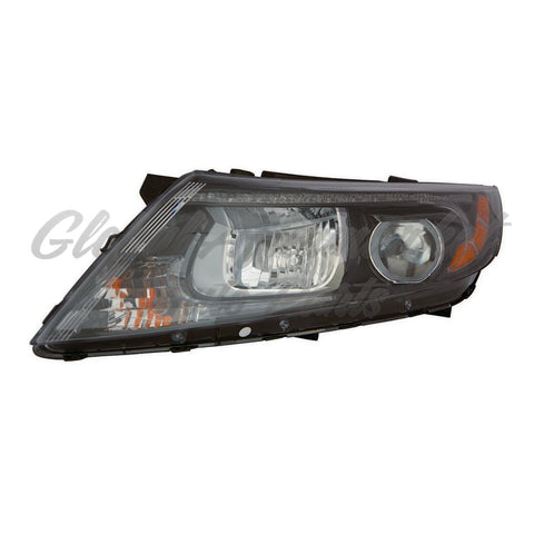 HEAD LAMP LH HALOGEN BLACK BEZEL W/LED USA BUILT HQ