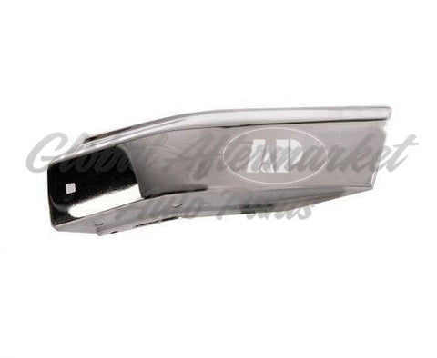BUMPER END FR LH CHROME W/O FLARES TO 12/1998