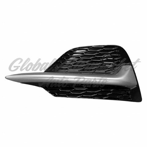 GRILLE LOWER FR LH PTD BLACK W/SILVER MOLDING