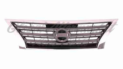 GRILLE PAINTED DARK SILVER/BLACK W/CHROME MLDG SR