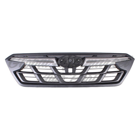 GRILLE FR BLACK W/UPPER ARGENT MOLDING W/CHROME INSERT STRIP W/O EMBLEM FOR 2.5