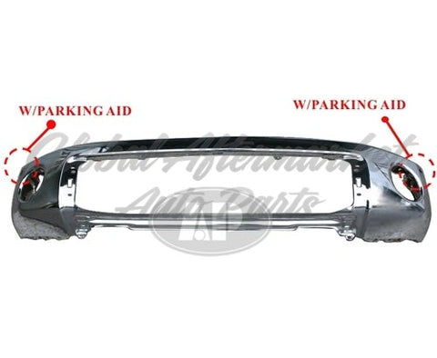 BUMPER FACE BAR FR CHROME W/SENSOR