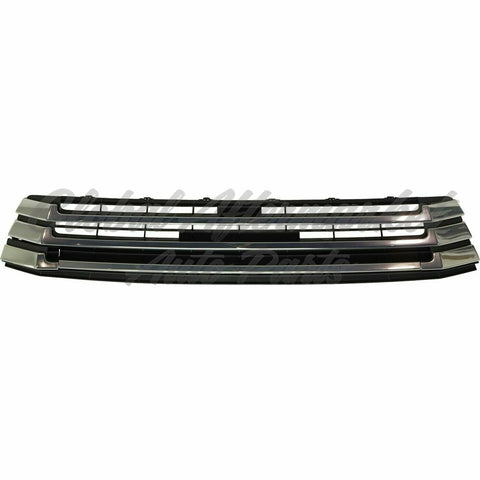GRILLE MATTE-BLACK/GRAY W/CHROME BARS