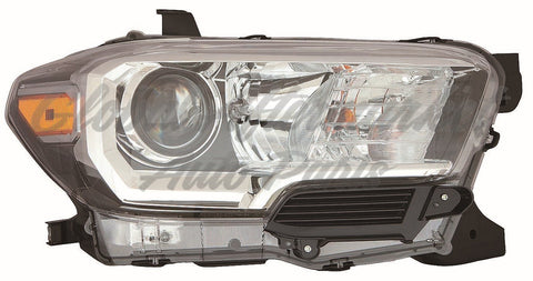 HEAD LAMP RH HALOGEN BLACK/CHROME BEZEL W/O LED DRL HQ