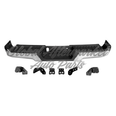 BUMPER RR ASSY CHROME W/BOTH ENDS/REINFORCEMENT BRACKET/SENSOR