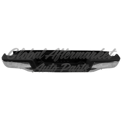 BUMPER RR ASSY CHROME W/ REINFORCEMENT/ PAD/ LOWER MOLDING/ LAMPS W/O SENSOR HOLES/HITCH