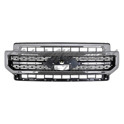 GRILLE FR TEXTURED BLACK W/ CHROME MOLDING