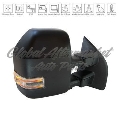 DOOR MIRROR RH POWER TOW HTD W/BLIND SPOT/MEMORY/POWER FOLD/PUDDLE LAMP/SIGNAL/SPOT LAMP