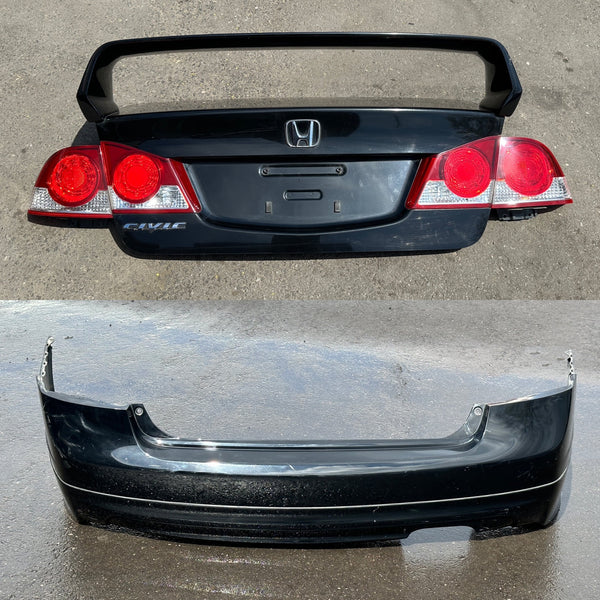 JDM 2006-2008 Honda/Acura CSX Rear End Conversion Rear Trunk w/ Mugen Spoiler + Bumper + TailLights | Trunk & Tail Lights | Acura CSX Rear Bumper, Acura CSX Trunk Lid, freedelivery, freeshipping | 2732 (2729+2723)