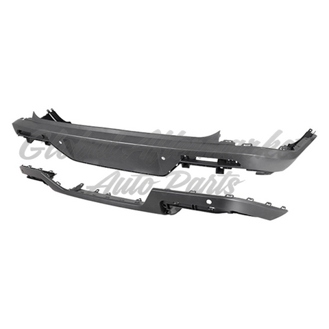 BUMPER RR PRIMED TEXTURED BLACK UPPER W/ 4 SENSOR HOLES W/O HITCH CPA