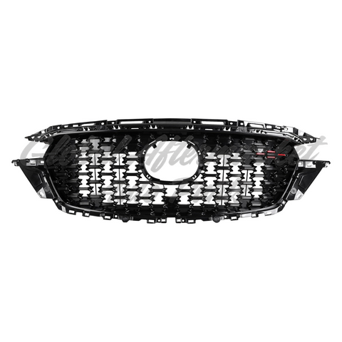GRILLE FR GLOSS BLACK W/ RED ACCENT