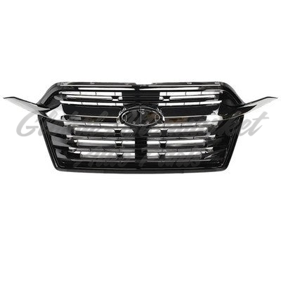 GRILLE FR PTD BLACK W/ CHROME MOLDING W/O EMBLEM EXCLUDE ONYX