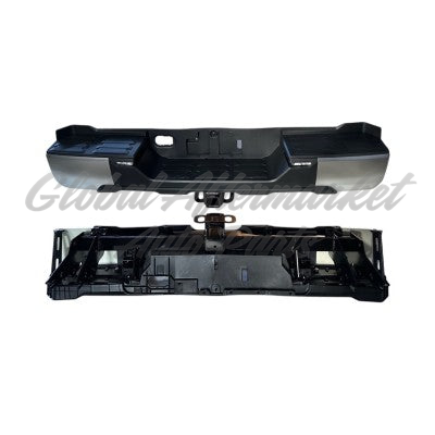 BUMPER RR ASSY SATIN INSERTS / LICENSE LAMPS W/ HITCH W/O PARK ASSIST SENSOR/ BUMPER COVER ENDS