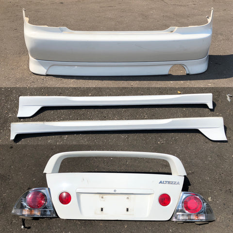 JDM 2001-2005 Toyota Altezza Lexus IS300 TRD Trunk & Wing & Rear Tail Lights + Side Skirts + Rear Bumper & Lip