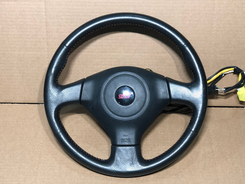 JDM 04-07 Subaru Impreza WRX STI Red Stitch GD V8 Genuine OEM Steering Wheel
