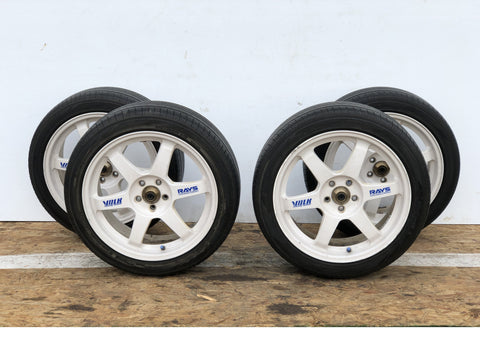 RAYS VOLK TE37 SAGA Forged Wheels White 17x7.5J +48 5x100 215/45 R17