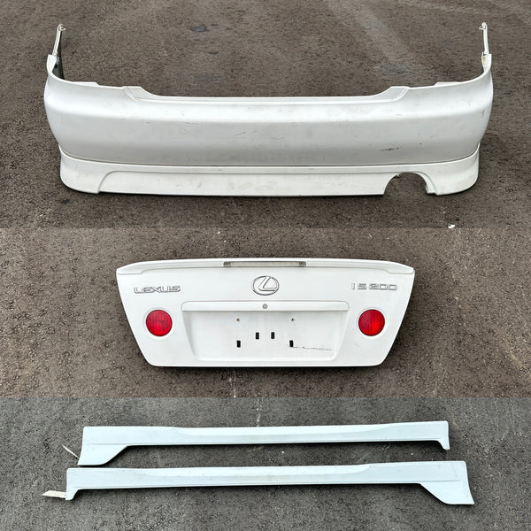 JDM 2001-2005 Toyota Altezza Lexus IS300 Side Skirts + Rear Bumper & Lip + Trunk with Spoiler | Rear Bumper + Trunk + Sideskirts | Altezza Rear Bumper, Altezza Sideskirts, Altezza Trunk, freeshipping, Is300 Rear Bumper, Is300 Rear Lip, Is300 Sideskirts, Is300 Trunk, Jdm Altezza Parts, Toyota Altezza Parts | 2915