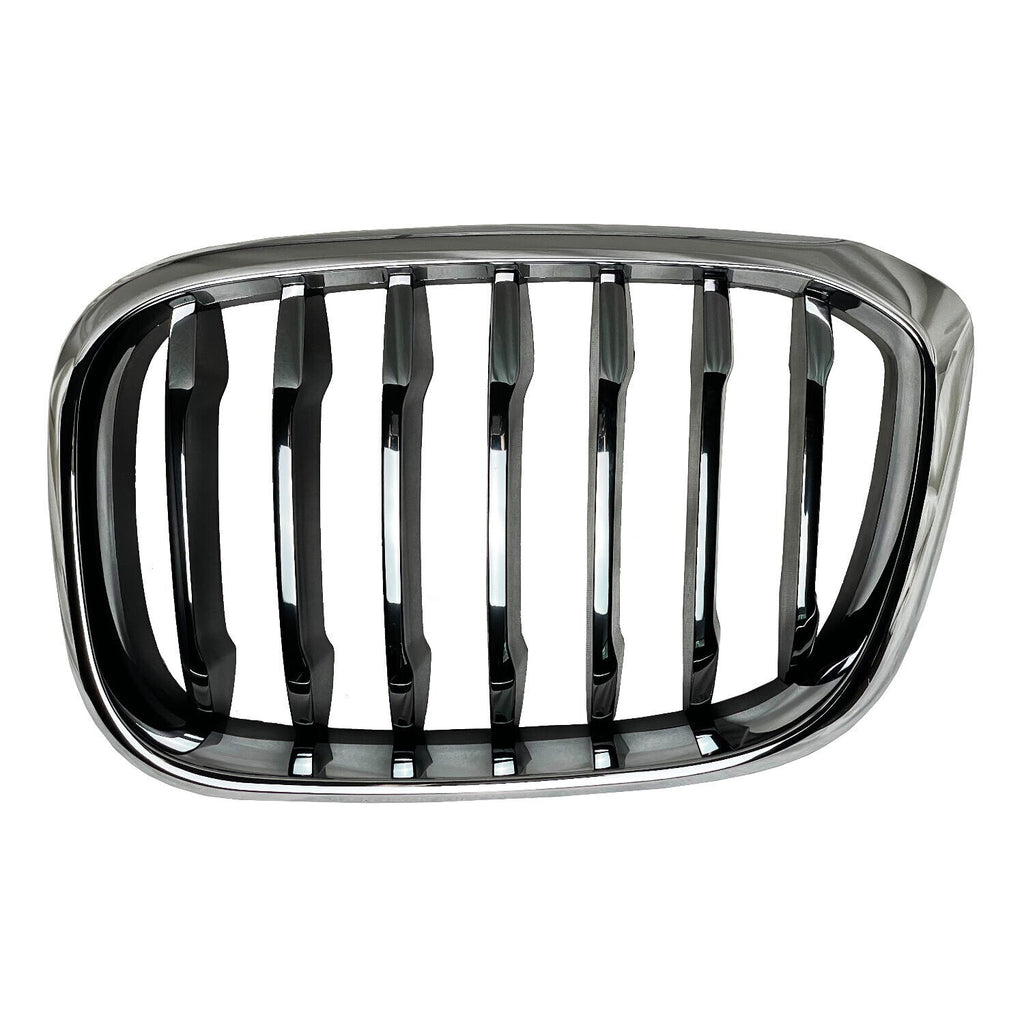 GRILLE LH CHROME FRAME W/BLACK SLATS/CHROME FR EDGE W/O M-PKG
