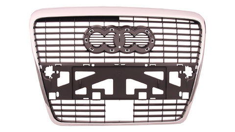 GRILLE SLV-BLACK W/CHROME FRAME W/HOLE