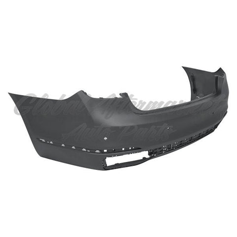 BUMPER RR PRIMED W/O M-PKG/ 2 PARK CONTROL HOLES W/4 PARK ASSIST