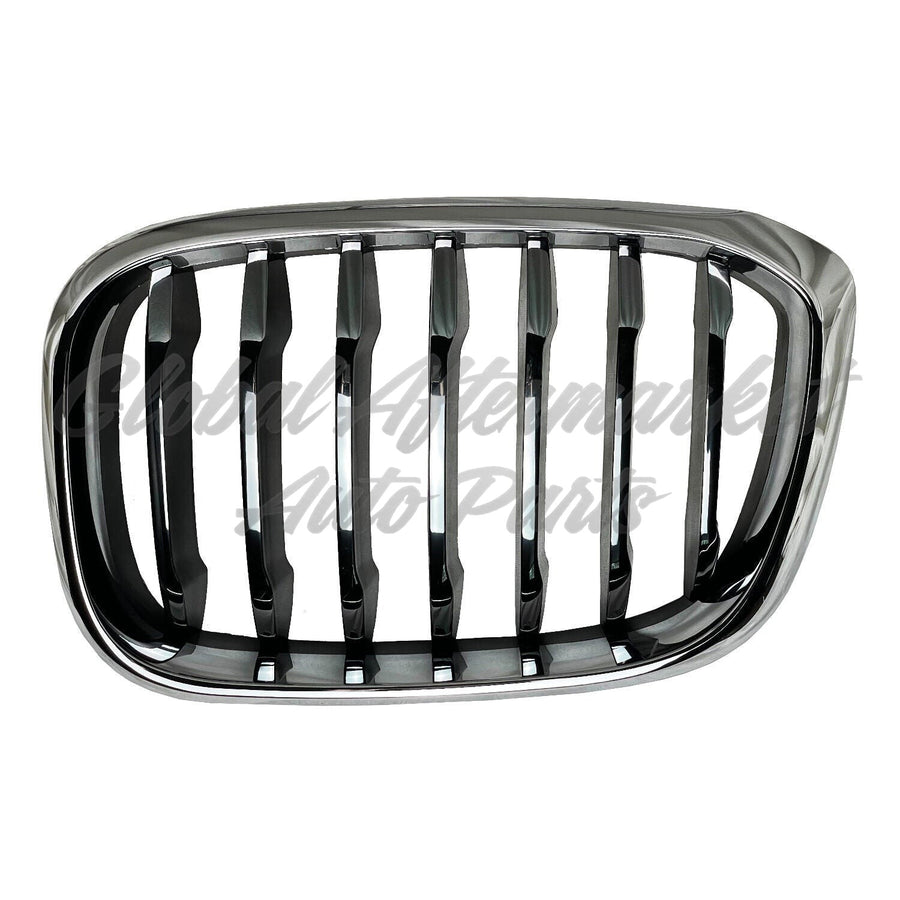 GRILLE LH CHROME FRAME W/BLACK SLATS/CHROME FR EDGE W/O M-PKG