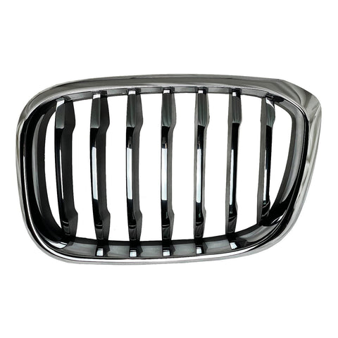 GRILLE LH CHROME FRAME W/BLACK SLATS/CHROME FR EDGE W/O M-PKG