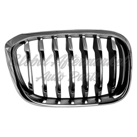 GRILLE RH CHROME FRAME W/BLACK SLATS/CHROME FR EDGE W/O M-PKG